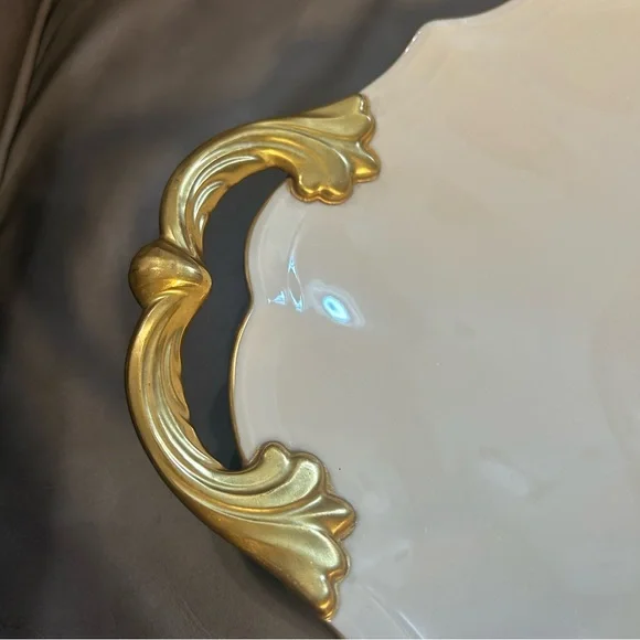 VTG Lenox Valencia Gold and Ivory Serving Platter Vintage - Picture 5 of 16
